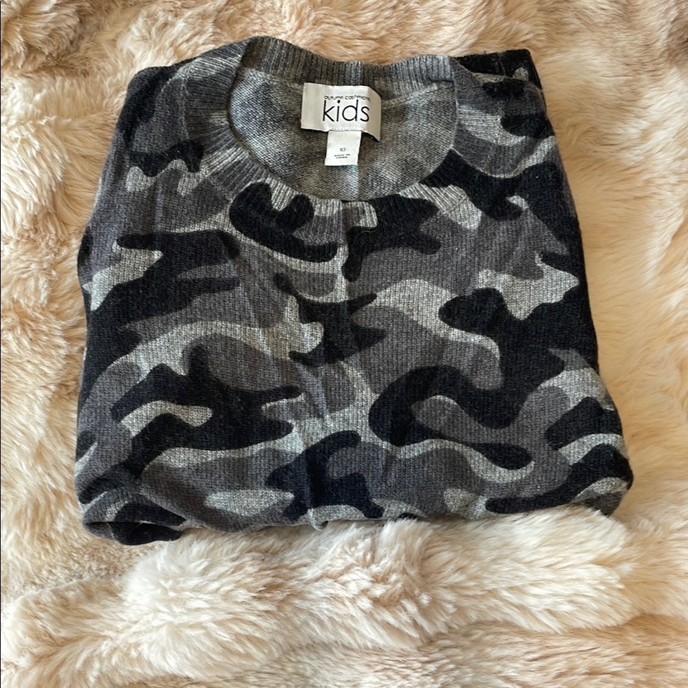 Gray Camo Auto Cashmere Sweater
